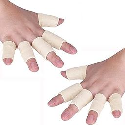 JoyFit Spandex Finger Support-Adjustable Pain Relief&Sleeve Protector With Comfortable Cushion Pressure For Cricket,Exercise,Gym Fitness,Volleyball,Badminton&Tennis,Men&Women [10 Pc.],Free size-image-68