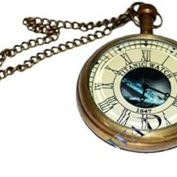 Vintage Brass Pocket Watch Titanic with Antique Finish Collectible Antique Brass Pocket Watch-image-52
