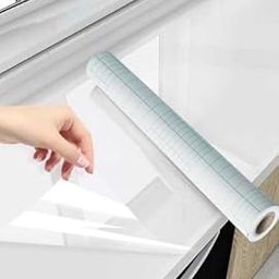 Protective Film Liners Drawers Shelves Kitchen Oil Proof Furniture Film Splash Guard Walls Cover Removable - Cabinets Laminate Film | Transparent Glossy Self-Adhesive Sheet (31W x 121.92L)-26