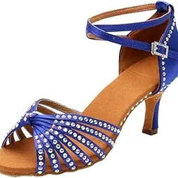 ftk Women's Dance Sandal Diamond-Studded Mid-Heel Soft Sole Heeled Sandal-picture-19