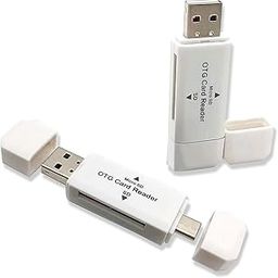 2 Pack SD Card Reader, USB-C OTG Adapter and USB 2.0 Portable Memory Card Reader for SD, TF, SDXC, SDHC, MMC, RS-MMC, Micro SD/SDXC/SDHC and UHS-I Cards (White)-17