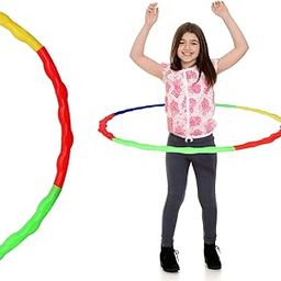GLAN Hula Hoop Exercise Ring for Fitness Adjustable Hula Hoop Set 8 Inter Lockable Ring for Kids and Adults Multicolour Pack of 1 (Hola Hoop Toy)-image-33
