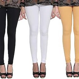 Leggings for Women Regular Fit Cotton Full Length Churidar Leggings Combo Pack of 3-image-93