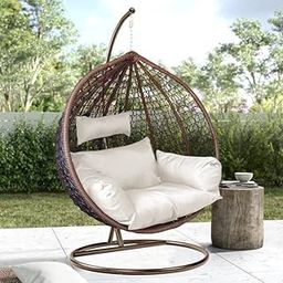 SPYDER CRAFT Single Seater Hammock Swing Chair with Stand and Cushion for Patio Balcony Garden Terrace Living Room Relaxing Chair|Jhula-image-57