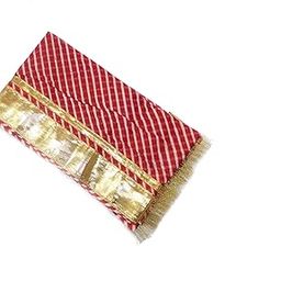 Traditional Festive Pooja Mata Chundari Prayer Shawls Soft Material Uparna Gift and Award for Events, Functions - Red-image-92