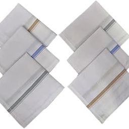 Premium Cotton Handkerchiefs for Men – White Hanky with Coloured Border Lines – Soft Fabric for Daily Office and Travel Use – Neatly Stitched Reusable Handkerchief Pack for Men-image-53