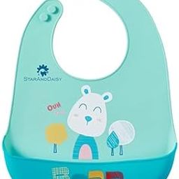 StarAndDaisy Reusable Silicone Bib for Baby with Adjustable Buttons for Mess-Free Feeding-10
