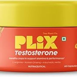 PLIX - THE PLANT FIX Herbal Testosterone For Men (With Korean Ginseng, L-Arginine, Ashwagandha & Gokshura), Caffeine-Free, 100% Vegan & No Added Preservatives, 60 Veg Capsules-102