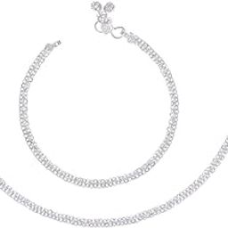 Silver Plated Traditional Anklets Payal - Classic and Stylish for Women and Girls Kolusu-image-41
