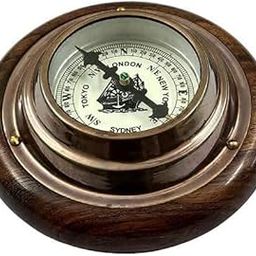 Handmade Wood Compass Tabletop Decorative Purpose Collectible Directional Pocket Compass Unique Gift Showpiece for Home and Office Table Top-image-95