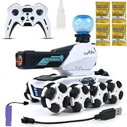 VikriDA Remote Control 8WD Drift Stunt Toy Truck for Kids | Crawler Scale Water Bullet Shooting Truck | 360° Rotating Lights Music Car - White-28