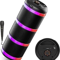 pTron Fusion Theatre 60W Karaoke Bluetooth Party Speaker with Punchy Stereo Sound, Rhythmic RGB Lights, 3m Wired Mic, 6H Playtime, 5 Equalisers, BT/USB/SD Card Playback & Type-C Charging (Coal Black)-19