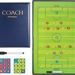 Pure Vie 20.86'' x 12.20'' Coaches Tactical Board, Portable Professional Football/Soccer Coaching Strategy Clipboard Training Assistant Equipment with Write Wipe 2-in-1 Pen and Dry Eraser-13