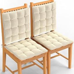 MY ARMOR Square Chair Pads Cushion for Comfortable Sitting - 40x40 Cm Seat Cushions with Ties for Sitting, Pooja, Dining & Office Tables - Cream, Pack of 4-image-38