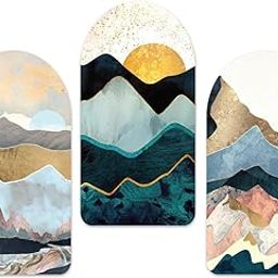 Kaameri Bazaar Glacial Hills Art on Wood for Home, Café, Office, Room Decoration Set of 3 Pieces-image-86