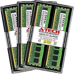 48GB Kit (6x8GB) DDR3 1333MHz PC3-10600R ECC RDIMM 2Rx8 Dual Rank 1.5V Registered DIMM 240-Pin Server RAM Memory Upgrade Modules (A-Tech Enterprise Series)-14