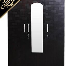 CASPIAN Furnitures Brick Textured 3 Door Wardrobe with Mirror, Wood-image-13