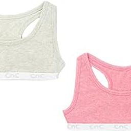 Girls s Sports Bra Grey & Pink Outer Elastic Pack of 2-image-25