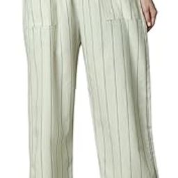 WHITE STRIPED COTTON LINEN LOUNGE PANT-picture-47