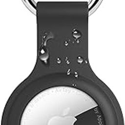 iTronix Airtag Case for Airtags Silicone Case Protective Cover for Airtag Case Keychain with Key Hook Ring (Black)-15