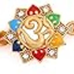 Rudraksha OM Enameled Rakhi with Roli Chaawal Pack Multicolour-image-67