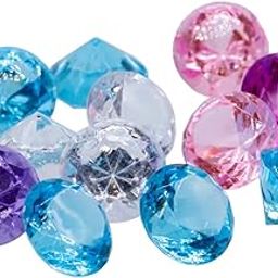 Aadyacrafts Miniature Decorative Diamond Crystals, 12 Pieces, Multi-Colour Transparent, MMTC04-image-85