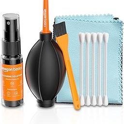 Amazon Basics Professional 6-in-1 Cleaning Kit for Laptops, Tablets, Smartphones, Cameras (Includes: Air Blower, Cotton Swabs, Suede + Plush Micro-Fiber Cloth, Cleaning Brush, Cleaning Solution)-49