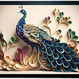 redbakers.in Peacock Wall Art Print, Framed Paintings, Living Room Decor Vastu || Stylish Picture Frame for Home & Office Decoration|| Best Gift Size 10 x 14 Inch (Modern, MILLIE, 10 X 14 Inch)-image-103