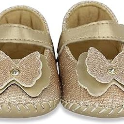 6 To 12 Months Baby Girls Synthetic Leather Floral Baby Sandal Booties(Golden)-BT1691-image-89