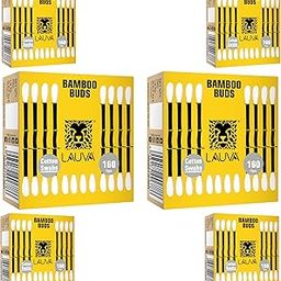 Lauva Natural Bamboo Ear Buds 80 Steam / 160 Swab (Pack of 6) Multipurpose Double Tip Cotton Swabs with Sustainable Bamboo | Eco Friendly-image-3