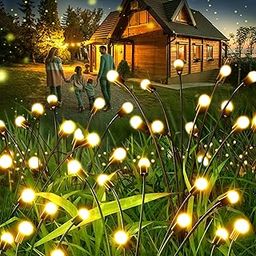 Firefly Solar Garden Lights Outdoor: 4 Pack Solar Firefly Lights Waterproof Lights, 8LED Vibrant Firefly Starburst Swaying Lights,Solar Powered Firefly Lights Applicable to Decoration Planter Outdoor-17