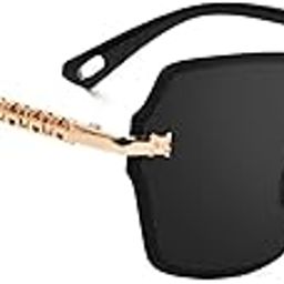 Sunglasses For Women Oversized Rimless Diamond Cutting Square Glasses-image-45