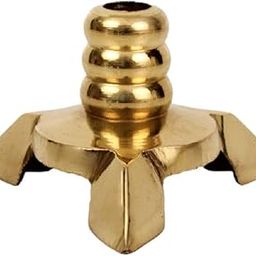 Putrika Traditional Handicrafted Brass Wick Sustainer Candle Stand - Cotton Wick Holder For Pooja, Fits All Type Diyas - Big, Gold-image-28