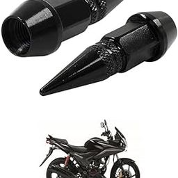 LOVMOTO Universal Spiked Valve Caps,Aluminum Alloy Dustproof and Waterproof Tire Valve Stem Caps, Suitable for Cars, Trucks and Motorcycles (2PCS Black) Comfortable with CB-F Stun-ner-image-86