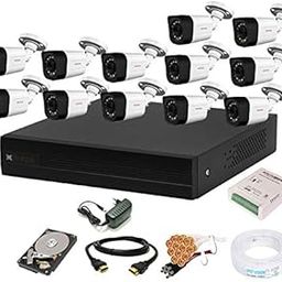 CP PLUS 16 Channal HD DVR 1080p 1Pcs,Outdoor Camera 2.4 MP 12Pcs,2 TB Hard Disk,Full Combo Set-30