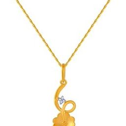 p.c. chandra jewellers 14k (585) Yellow Gold and American Diamond Pendant for Women-picture-18