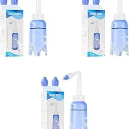 HANNEA® Nasal Rinser Kit for Sinus Allergy Relief With 30 Packs Nasal Wash Saline 2.7g per pack 300ml Reusable Kettle Relieve Discomfort Suits Daily Use with 2 Rinse Tips 3PCS-image-45