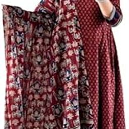 Women's Cotton Kurti with Floral Print,Anarkali 3pc set-image-40