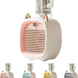 Drumstone 𝟏𝟓 𝐘𝐞𝐚𝐫𝐬 𝐖𝐚𝐫𝐫𝐚𝐧𝐭𝐲 2-in-1 Mini Air Conditioner & Humidifier, 1200ml Cat Ear Design, Rechargeable Air Cooler with 3-Speed Fan for Home, Office & School-image-59