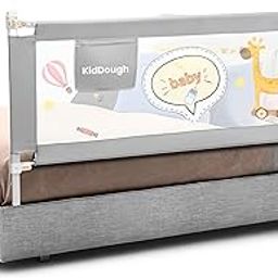 KidDough Bed Rail Guard for Kids Safety Bed Rail for Baby Safety (6.5ft, 1 Side, Grey)-image-36