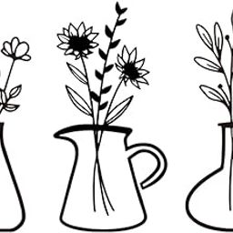 UJEAVETTE 3Pcs Flowers Wall Art Decorative Indoor Gift Hallway Vase Wall Hanging Decor-image-33