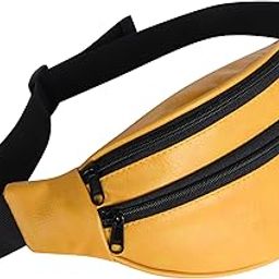 Classic Jamican Yellow Vegan Leather Waist Bag for Men and Women Travel | Stylish Chest Crossbody Side Mobile Fanny Pack | Bum Bag for Girls | Trendy Travel Bags.-picture-11