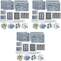 HASTHIP® 249PCS Earring Resin Moulds Kit Epoxy Casting Silicone Crystal Pendant Jewellery Making Molds with Hooks Jump Rings Eye Pins for Birthday Gifts Handmade Craft DIY-image-74