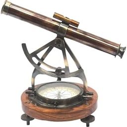 Antique Brass Nautical Alidade Telescope Compass Surveying Theodolite Marine Table Decor Vintage Brass Alidade Compass Antique Survey Transit Telescope Instrument-14
