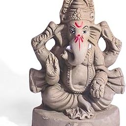 Shri Shri Handicraft Mitti Ganpati Idol for Ganesh Chaturthi | Handmade Clay Ganesha Statue for Home Temple & Visarjan | Natural Biodegradable Ganpati Murti- 5 inch-image-79