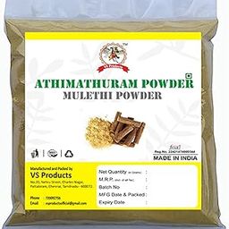 VS Products Athimathuram Powder, 100g, Mulethi, Yashtimadhu, Licorice, Glycyrrhiza Glabra, Earatti Maduram Powder, (pack of 1 x 100g)-image-46