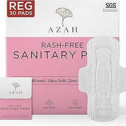 AZAH Sanitary Pads for Women Regular [Pack of 30] 100% Rash-Free sanitary napkins | 3x More Absorption, Cottony Soft and Dry Top Cover for heavy Flow | Leak-Proof | With Disposable Bag-image-68