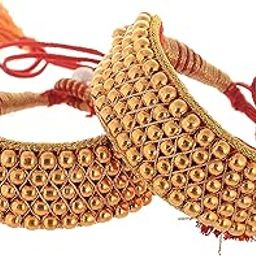 Women's Traditional Gold Plated Royal Rajasthani Look Pochi Armlet Kada | Bajuband Armlet | Bangles Set for Girls & Women-image-46