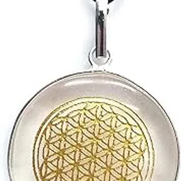 astroghar Clear Quartz Flower of Life Sacred Geometry Crystal Pendant for Men and Women-picture-23