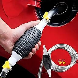 VIJ & MON Multifunction Liquid Sucker Pump, Manual Fuel Transfer Pump Gasoline Siphon Hose, Portable Siphon Hand Pump Petrol Diesel Oil Transfer Pipe, Car Fuel Transfer Pipe with Syphon Hose (2 Meter)-1